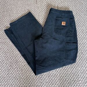 Vintage Carhartt B11 Black Work Pants Men’s 38x32 Baggy Faded